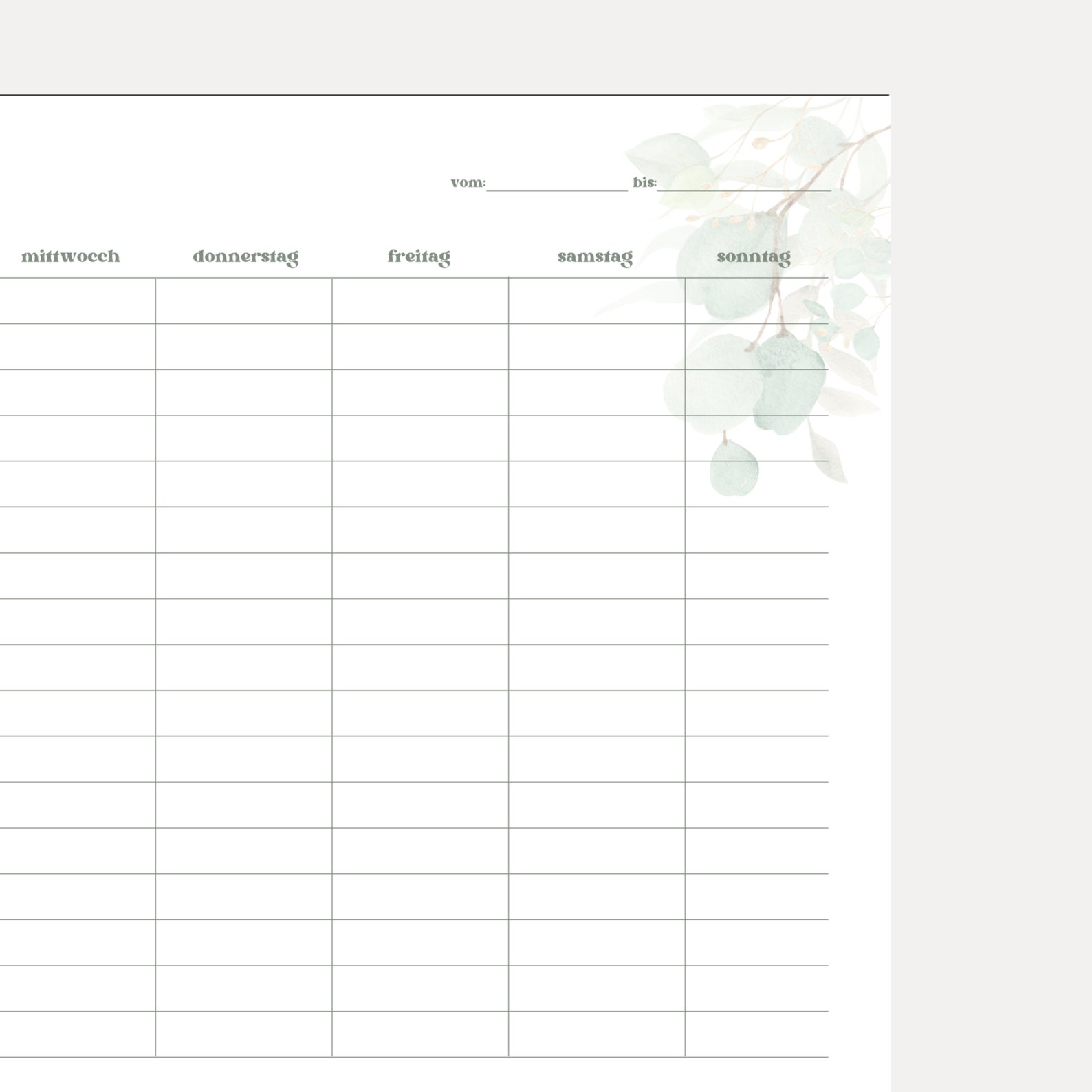 Wochenplaner zum Ausdrucken PDF DIN A3 und A4 | Prioritäten To-Do Liste