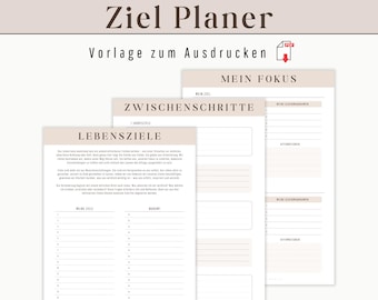Life goal planner for the future to print | Goal planner for manifesting goals and life vision as a tracker | Success journal