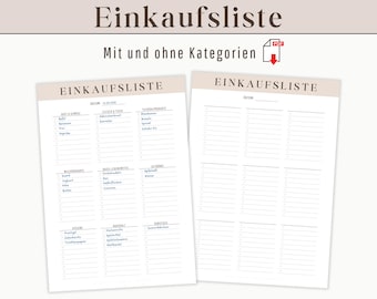 Shopping list for weekly shopping to print | Template shopping list | Grocery shopping plan list for family with checklist