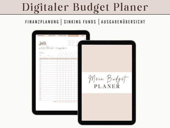 Digitaler Budget Planer deutsch monatlicher Finanzplaner GoodNotes Vorlage Budgetplaner Set Tablet als Haushaltsbuch für iPad