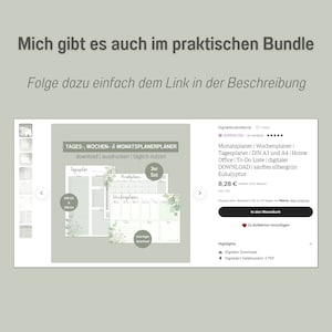 Monatsplaner DIN A3 und A4 To-Do Liste Prioritäten digitaler DOWNLOAD Monatsplan Wochenplan Monatskalender silbergrün Eukalyptus Bild 7