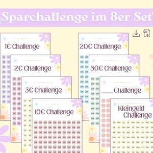 Sparchallenge A6 German Zipper Method | PDF digital DOWNLOAD | Chash Stuffing | Small Change Challenge | Budget save coin savings challenge euro