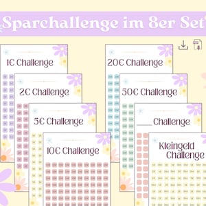 Sparchallenge A6 German Zipper Method | PDF digital DOWNLOAD | Chash Stuffing | Small Change Challenge | Budget save coin savings challenge euro