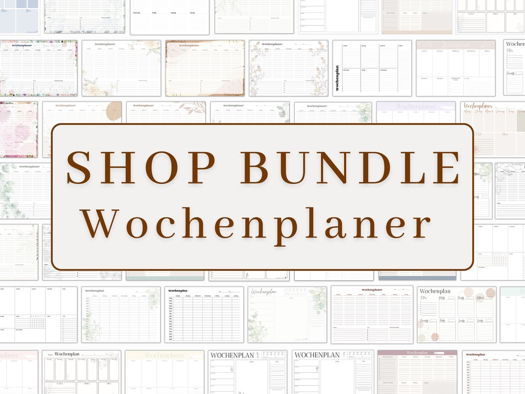Wochenplaner zum Ausdrucken | Shop Bundle Weekly Planner auf deutsch