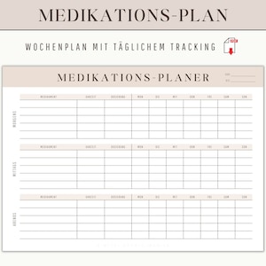 Medicatieplan wekelijkse sjabloon om af te drukken | Medicatietrackerlog dagelijks | Medicijnkaart Planner Journal Lijst met geneesmiddelenprotocollen