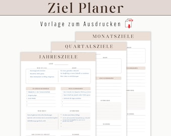 Goal Planner to print for annual goal, quarterly goal, monthly goal | Goals planner to manifest future vision | Life goals tracker PDF