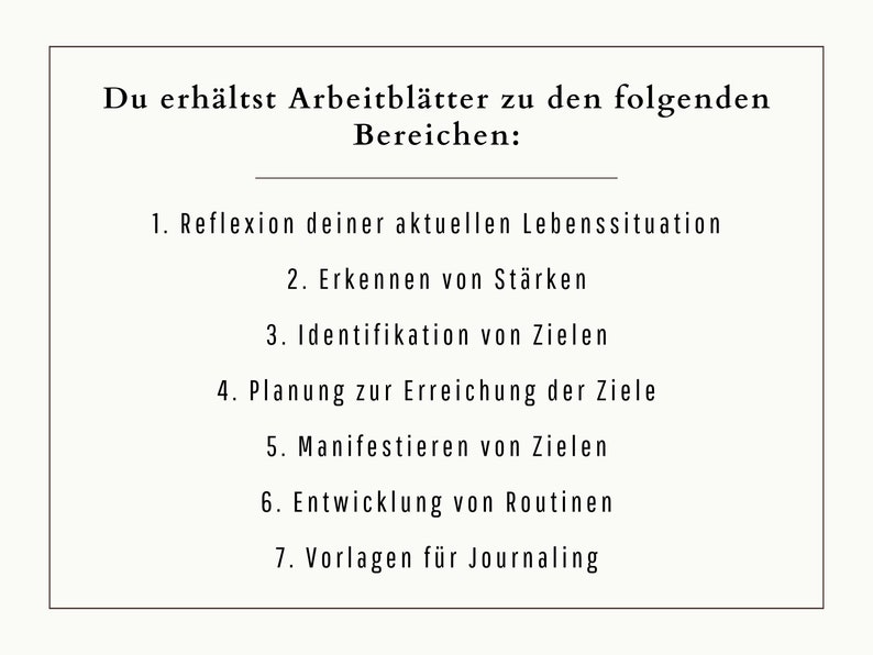 Selbstentwicklungs Planer zum Ausdrucken Coaching Vorlage Set digital Journal Manifestieren von Zielen Achtsamkeit Vision Board Workbook zdjęcie 8