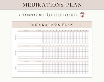 Modèle de plan de médicaments mensuel à imprimer | Liste des protocoles de médicaments du Journal du planificateur de tableaux de médecine | Journal de suivi des médicaments quotidiennement