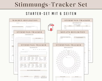 Mood Tracker for Self Care | Mood Diary Habits Routines Tracker | Selfcare Therapy Journal Template to Print