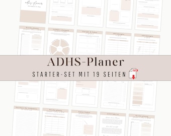 ADHD Planner for Adults - Printable Journal | Template for More Structure, Focus & Self-Help | Mental Health PDF - Digital Download