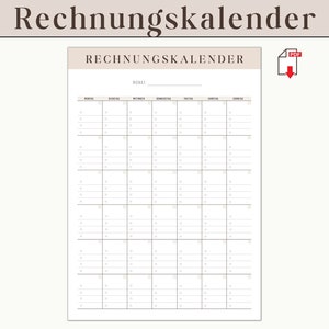 Invoice Calendar Payments Bill Tracker Budget Planner | Planning personal finances | monthly invoices template money management | PDF