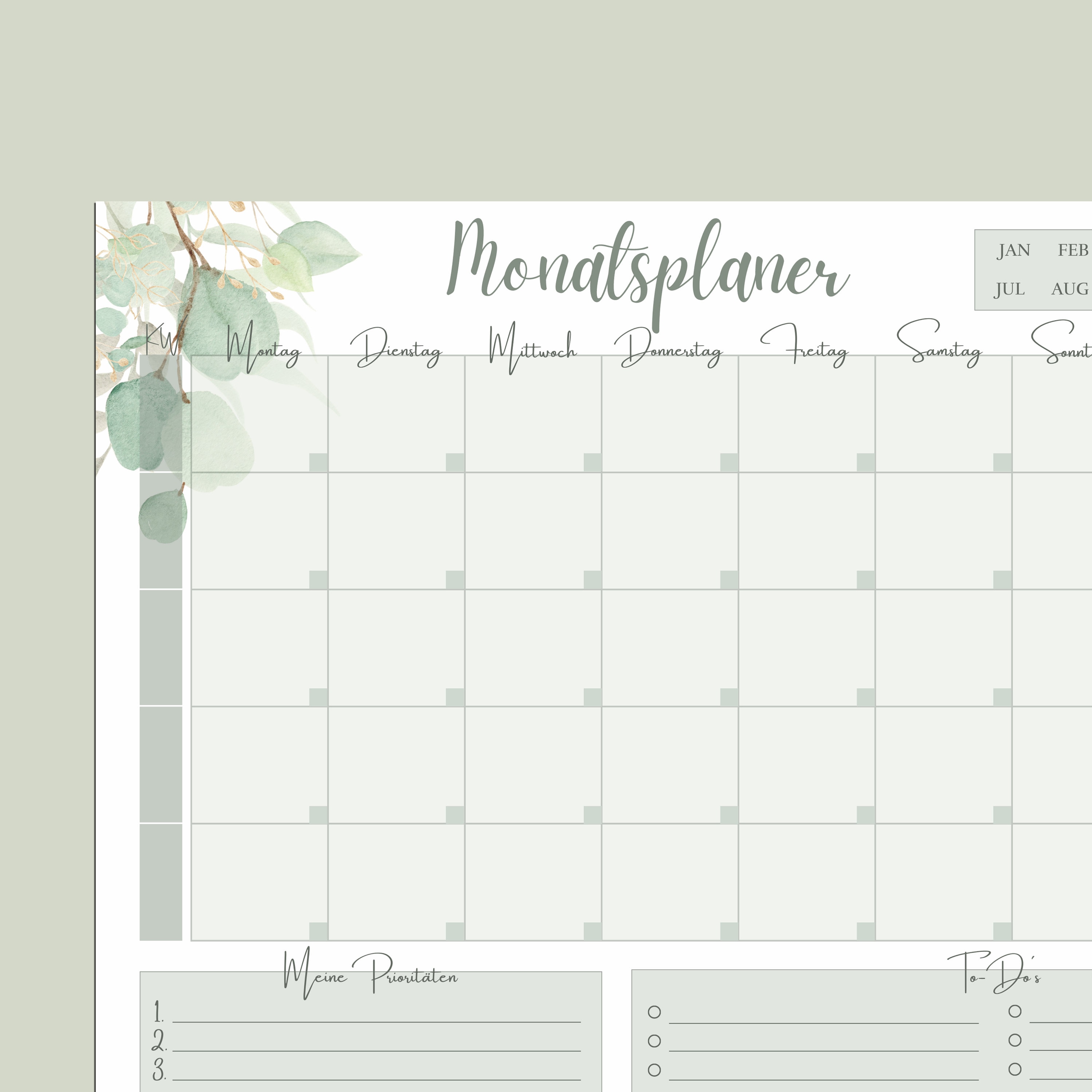 Monatsplaner DIN A3 und A4 To-Do Liste Prioritäten - Etsy.de