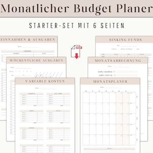 Budget Planer Anfänger Set | Monatlich Finanzplaner Vorlage für Einsteiger und Starter | Haushaltsbuch persönliches Geld Management DOWNLOAD