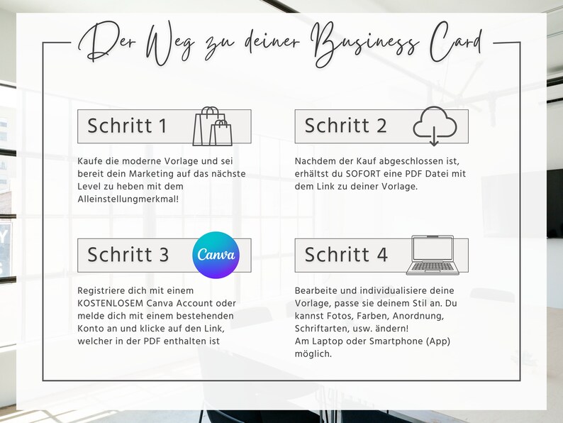 Digitale Visitenkarte Canva Vorlage auf deutsch DIY moderne Business Card editierbar sofortiger DOWNLOAD professionelles Marketing Bild 6