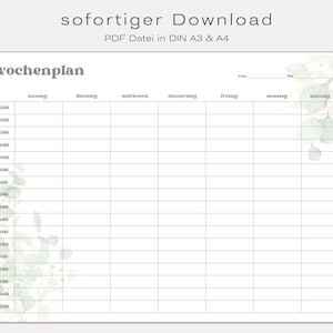 Weekly planner to print out PDF DIN A3 and A4 | Priorities To-Do List Weekly Plan with Daily Plan Family Planner | digital DOWNLOAD