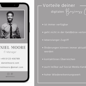 Digitale Visitenkarte Canva Vorlage auf deutsch DIY moderne Business Card editierbar sofortiger DOWNLOAD professionelles Marketing Bild 7