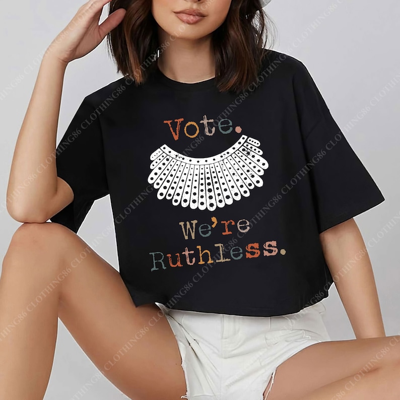 Ruth Bader Ginsburg Vote We Are Ruthless Retro Vintage shirt image 1
