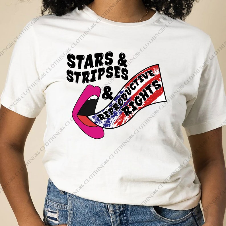 Lips Star stripes reproductive rights American Flag vintage image 1
