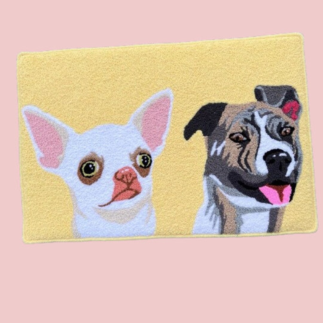 Dog Rugs Custom Machine Washable Custom Pet Portrait Tufted Rug, Personalized Dog Cat ...