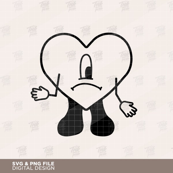 Un Verano Sin Ti Svg and Png, BAD BUNNY Heart Svg, Digital Download, BadBunny Svg Cricut File - Un Verano Sin Ti Png, Bad Bunny illustration