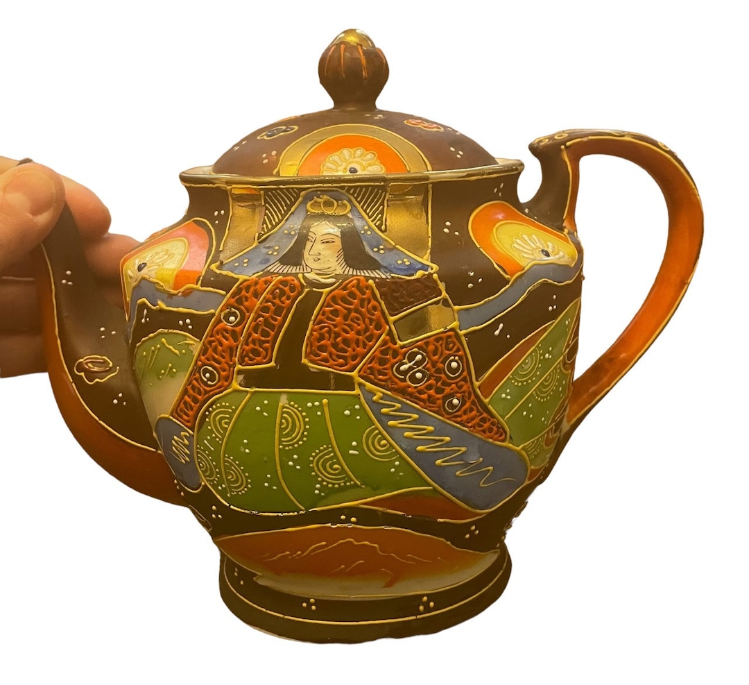 Antique Japanese Teapot Vintage Teapot From Japan Hand Painted Moriyama