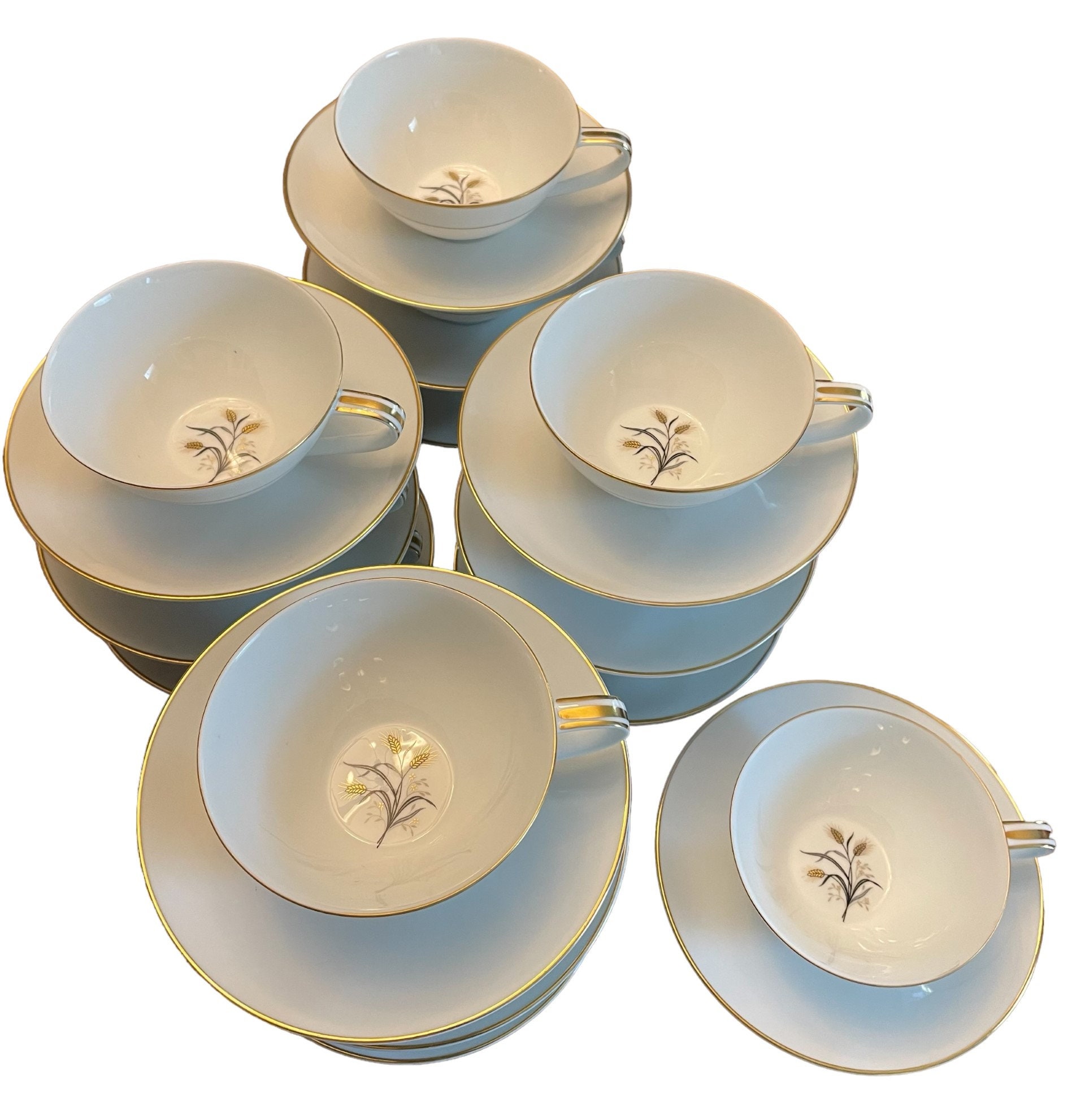 Noritake Cups and Saucers Made in Japan Wheatcroft 5852 Fine China Tea