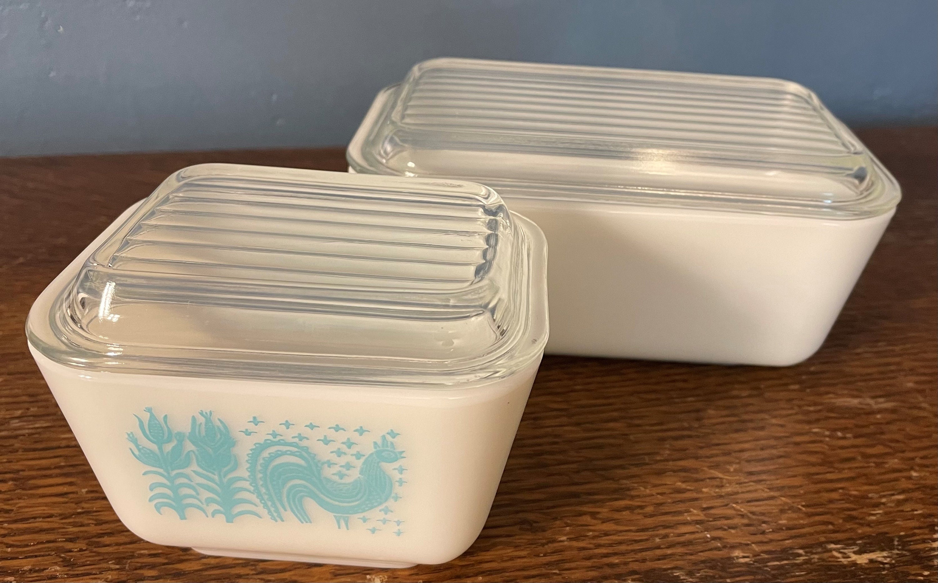 Vintage Refrigerator Boxes | Amish Butterprint Pattern | 2 Piece Set ...