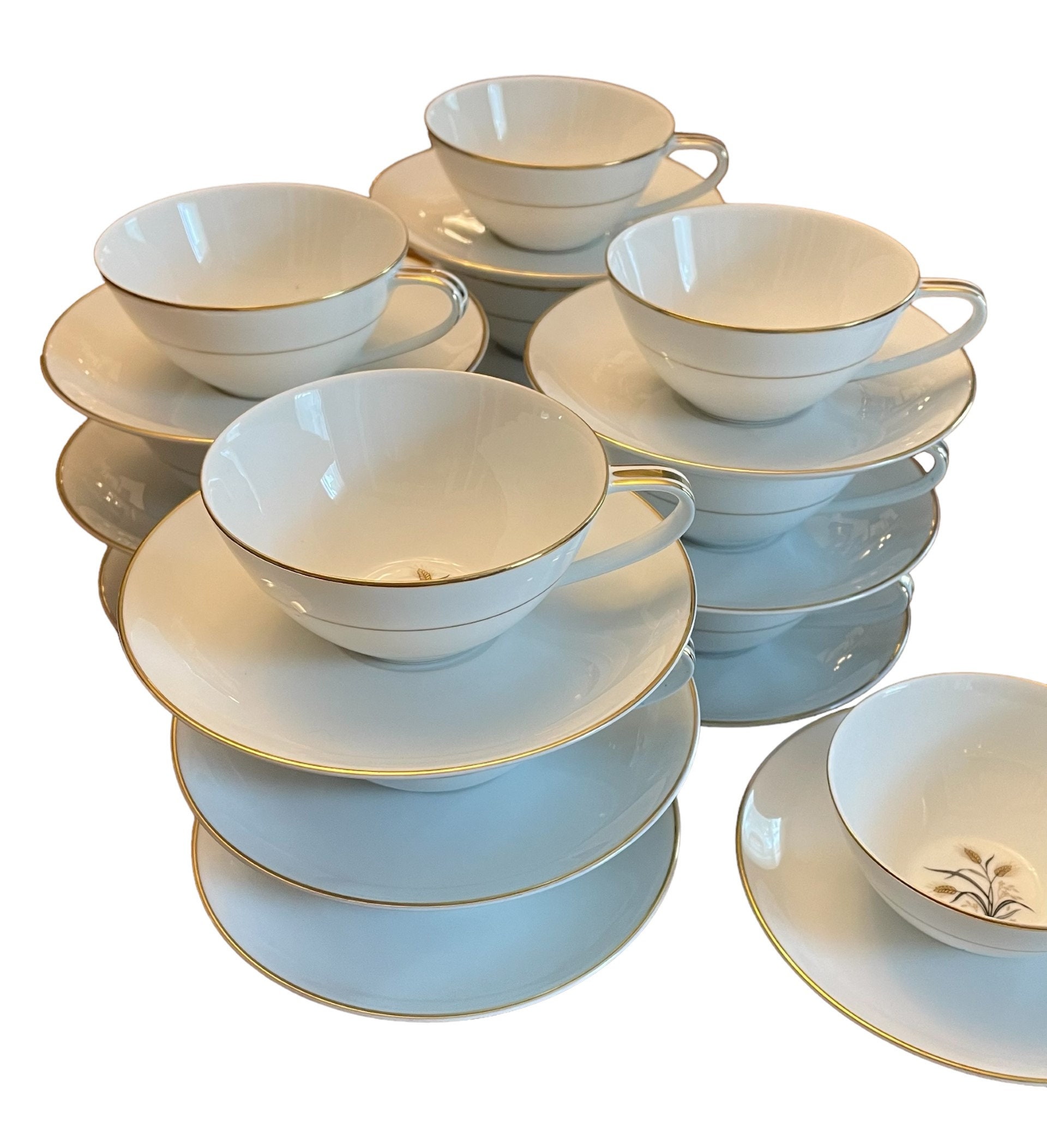 Noritake Cups and Saucers Made in Japan Wheatcroft 5852 Fine China Tea