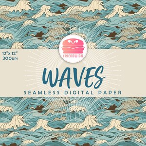 Onde carta digitale, sfumatura blu, carta onde oceaniche, mare verde blu, onde giapponesi
