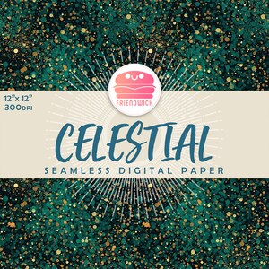Carta digitale celeste, sfumatura blu, carta luna stellata, spazio verde blu, pianeti e nuvole