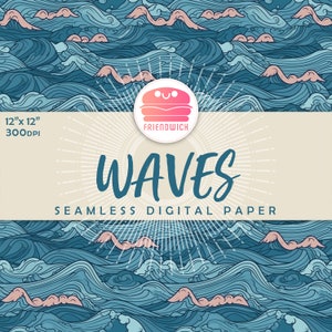 Onde carta digitale, sfumatura blu, carta onde oceaniche, mare verde blu, onde giapponesi