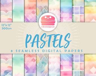 Cyfrowy papier pastelowy, pastelowy gradient, pastelowy papier tęczowy, różowe pastelowe kwiaty, pastelowy ślub