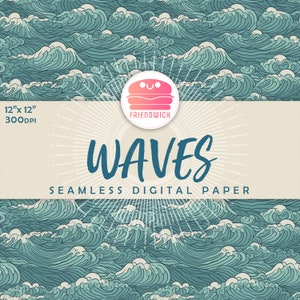 Onde carta digitale, sfumatura blu, carta onde oceaniche, mare verde blu, onde giapponesi