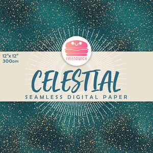Carta digitale celeste, sfumatura blu, carta luna stellata, spazio verde blu, pianeti e nuvole