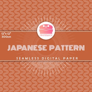 Japanese Pattern Paper, seamless pattern, traditional scrapbooking pattern, printable digital paper, red white