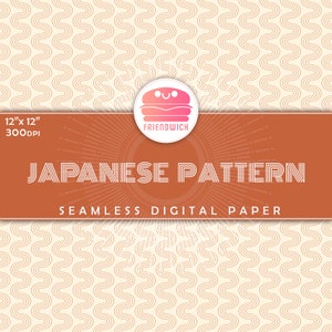 Japanese Pattern Paper, seamless pattern, traditional scrapbooking pattern, printable digital paper, red white