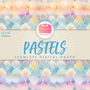 Pastel digital paper, pastel gradient, pastel rainbow paper, pink pastel flowers, pastel wedding