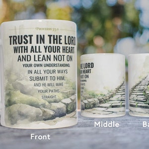 Proverbs 3:5-6 'Trust in the Lord' 15 oz Inspirational Mug - Pathway, Bible Verse, Blessed Beginnings Collection