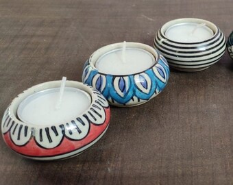6 ceramic tea light holders