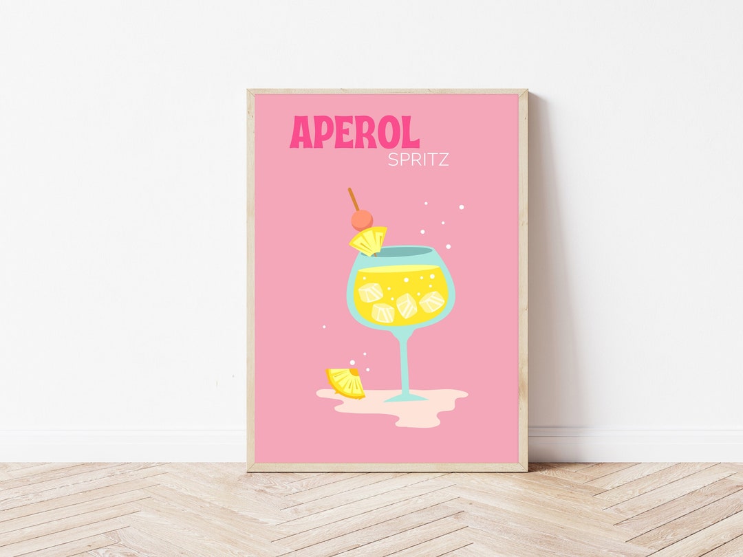 Aperol Spritz Print, Colorful Bar Art, Gallery Wall Set, DIGITAL