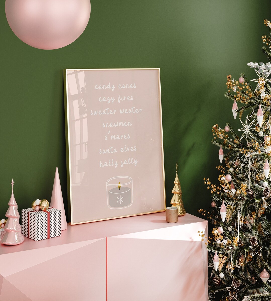 Candy Canes Wall Art, Christmas Quote Printable Wall Art, Modern ...