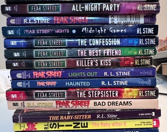 Fear Street Books, R.L. Stine, Vintage 1990er Jahre Bücher, Stille Nacht 1 & 2, Bad Dreams, First Date