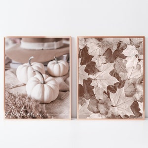 2x Kunstdrucke Herbst Quote, Posterdruck Herbstfeeling, Wandbild mit Spruch, Poster Herbstvibes, Herbstdeko, Wanddeko Herbst, Hello Autumn