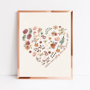 Kunstdruck Herbst romantisch, Posterdruck Herbstblätter, Wandbild mit Spruch, Poster Herbstvibes, Herbstdeko, Wanddeko Herbst, Hello Autumn