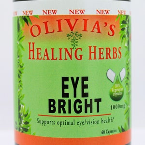 EYEBRIGHT (60ct) herbal Formula for Eye/ Vision Support - Dr Sebi Herbs for Eyes, Natural and Organic Herbal Supplements