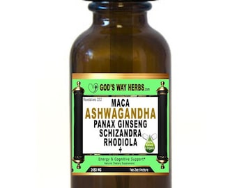 Energiesuperkrachten Tinctuur, ashwagandha, maca, ginseng, veganistisch, alkalisch