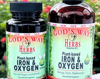 Plantaardig ijzer- en zuurstofkruidensupplement, moringa, brandnetel, blaaswier+