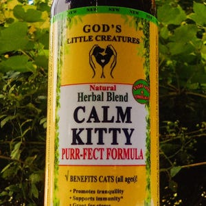 CALM Kitty (4oz) Puur-fect Herbal Formula, 100% Natural, Organic Herbs, Wild Alaskan Salmon Oil, Omega-3, Cats, Pet Supplements, Pet health