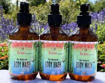 Go Natural Organic Duschkräm: Cool Mint, Citronmarängpaj och Kanelsensation 3-pack, 225 g styck med Loofa