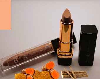 Turmeric Herbal Lipstick & Lip Gloss, Natural Lipstick, Natural Makeup, Herb Makeup